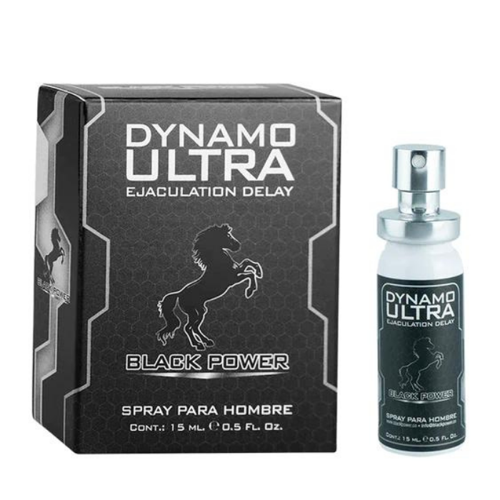 Retardante En Spray Para Hombre Dynamo Ultra Black Power 15 Ml  + Potenciador Sexual Vikingo Bebida Para Guerreros 30 ML 